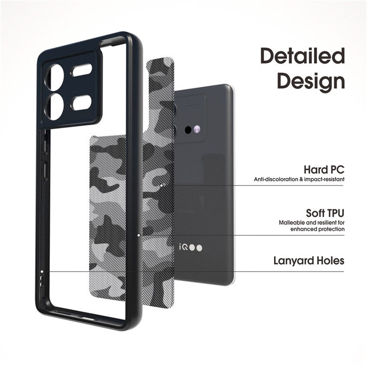 IBMRS For vivo iQOO Neo8 5G / Neo8 Pro 5G Back Case Precise Cutout Camera Protection Phone Shell - Artistic Camouflage