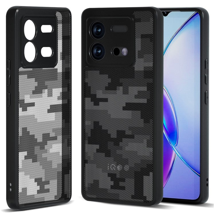 IBMRS For vivo iQOO Neo8 5G / Neo8 Pro 5G Back Case Precise Cutout Camera Protection Phone Shell - Grid Camouflage