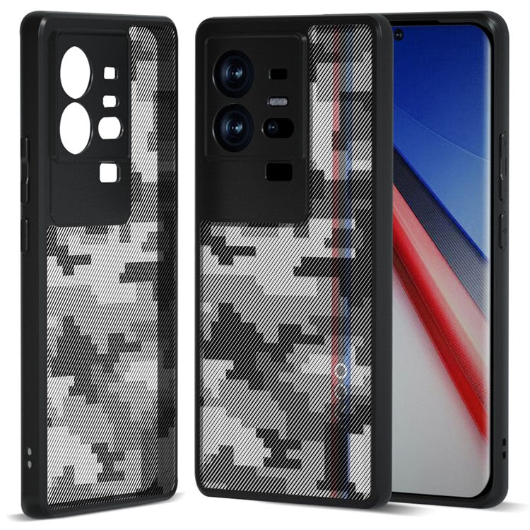 IBMRS For vivo iQOO 11 Pro 5G Case Impact Protection TPU+PC Phone Cover - Grid Camouflage