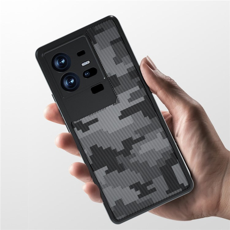 IBMRS For vivo iQOO 11 Pro 5G Case Impact Protection TPU+PC Phone Cover - Grid Camouflage