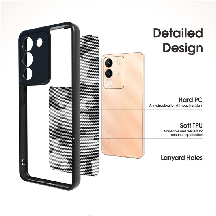 IBMRS Phone Case for vivo V29e (Global) 5G / Y200 4G Shell TPU+PC Scratch-proof Cover - Artistic Camouflage