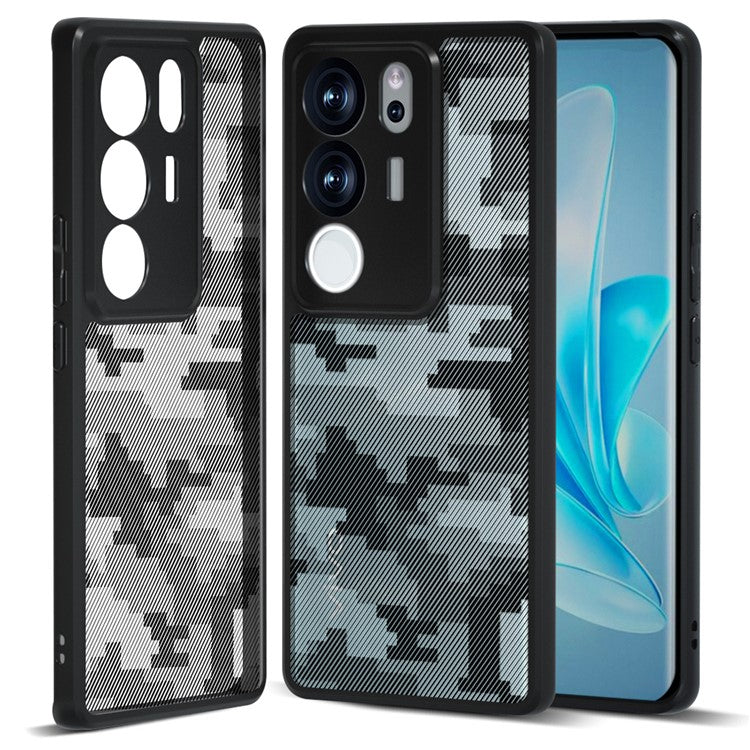 IBMRS For vivo S17 Pro 5G / S17 5G / V29 5G / V29 Pro 5G Case PC+TPU Precise Camera Cutouts Cover  - Grid Camouflage