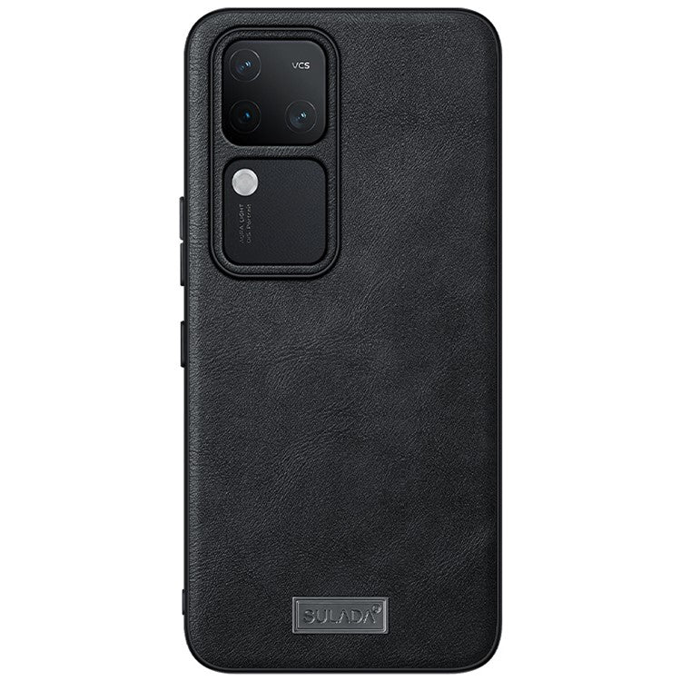 SULADA For vivo S18 5G Phone Case Leather Coated TPU+PC Back Cover - Black