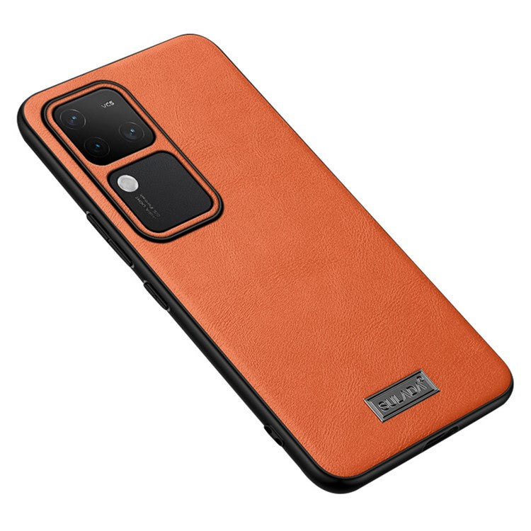 SULADA For vivo S18 5G Phone Case Leather Coated TPU+PC Back Cover - Orange