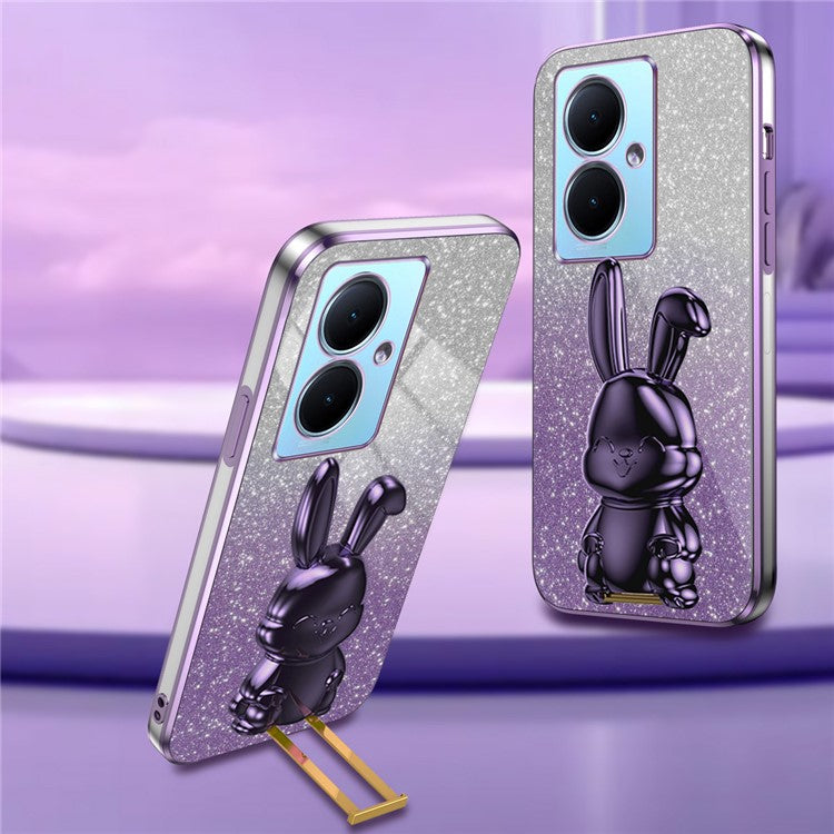 For vivo Y78+ 5G / Y78 5G / V29 Lite 5G Shockproof Case Rabbit Design Kickstand Phone Cover - Purple