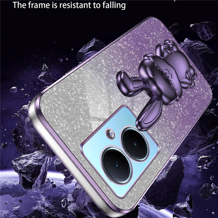 For vivo Y78+ 5G / Y78 5G / V29 Lite 5G Shockproof Case Rabbit Design Kickstand Phone Cover - Purple