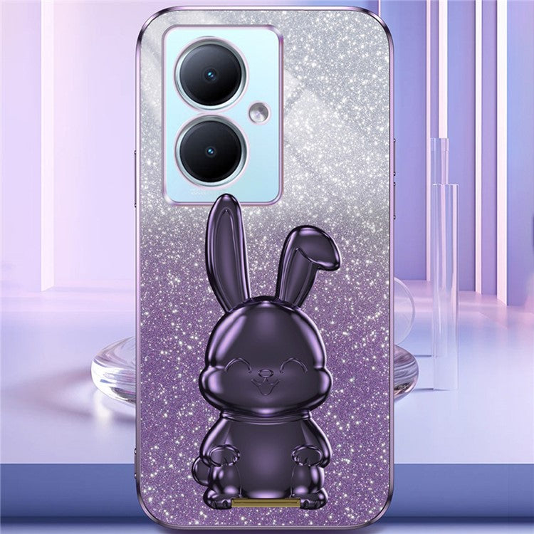 For vivo Y78+ 5G / Y78 5G / V29 Lite 5G Shockproof Case Rabbit Design Kickstand Phone Cover - Purple