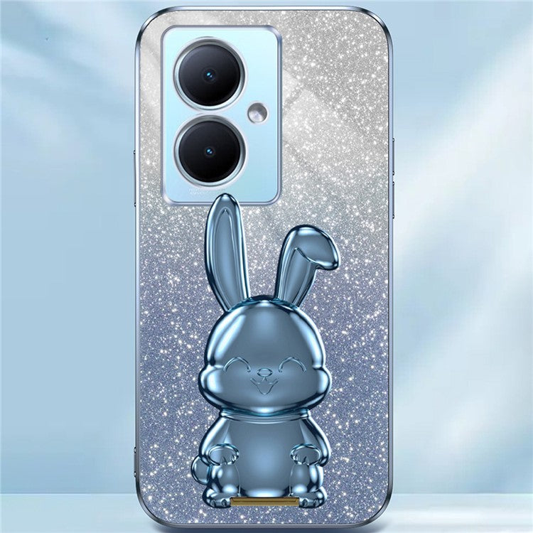 For vivo Y78+ 5G / Y78 5G / V29 Lite 5G Shockproof Case Rabbit Design Kickstand Phone Cover - Blue