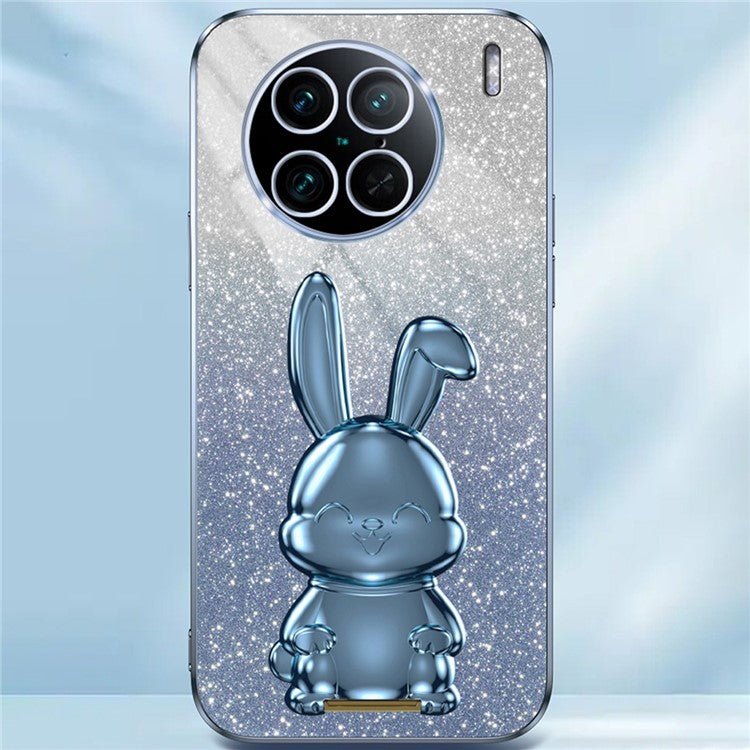 For vivo X90 Pro 5G Slim Case Rabbit Design PC+TPU Kickstand Phone Shell - Blue