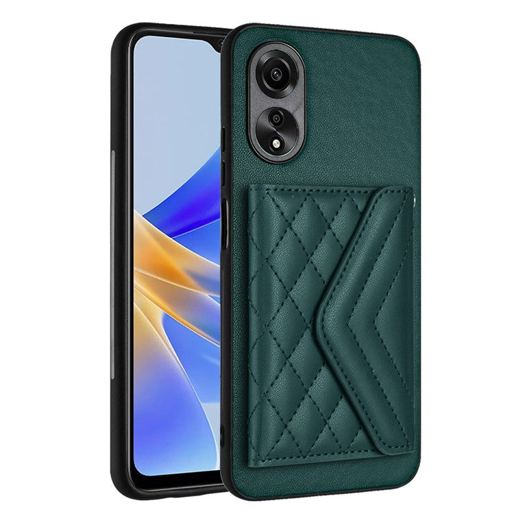 YB Leather Coating Series-8 Phone Case for Oppo A58 4G RFID Blocking Cell Phone Cover - Green