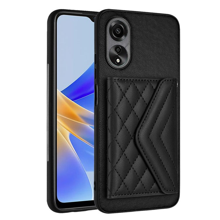 YB Leather Coating Series-8 Phone Case for Oppo A58 4G RFID Blocking Cell Phone Cover - Black