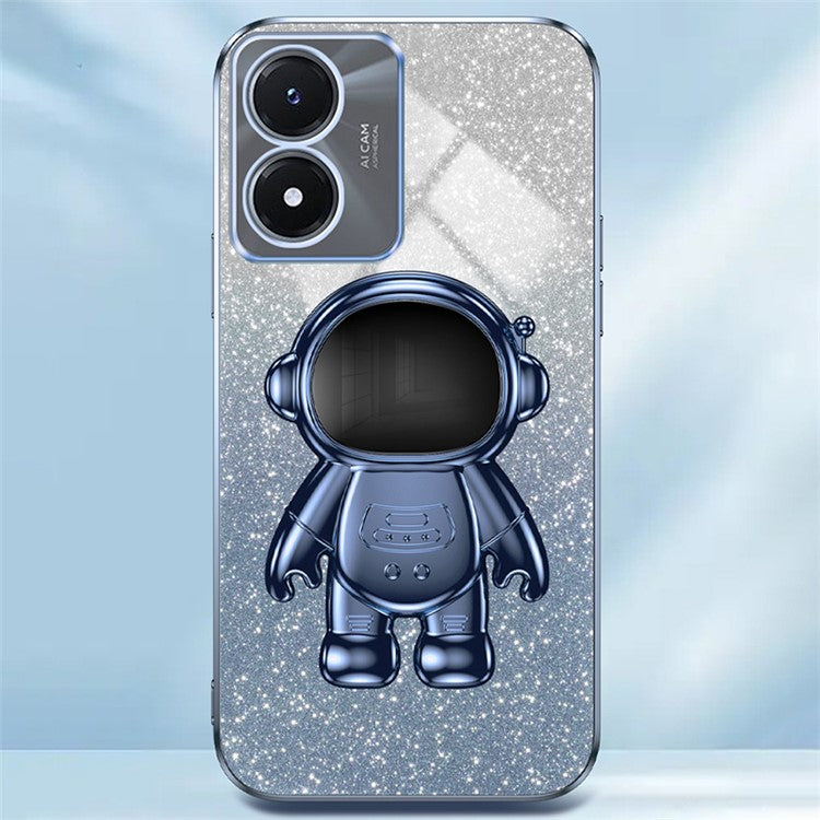 Phone Case for vivo Y02s 4G Astronaut Kickstand PC+TPU Cover Slim-Fit Phone Shell - Blue