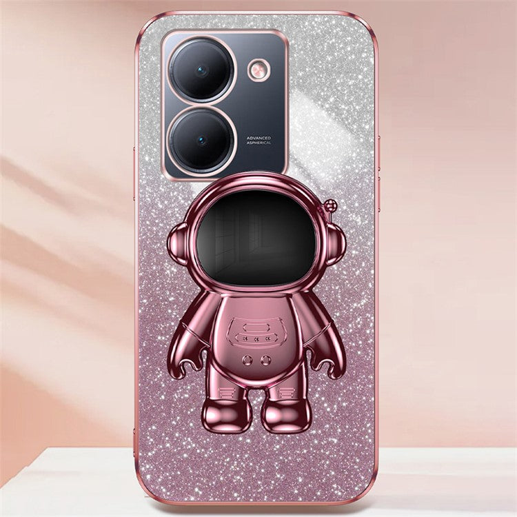 For vivo Y78 5G (China) / Y27 5G / Y36 5G (Global) / Y36 4G (Global) Case Astronaut Kickstand Phone Cover - Pink