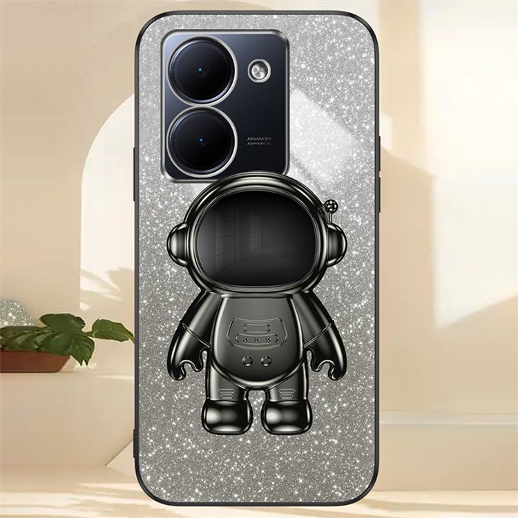 For vivo Y78 5G (China) / Y27 5G / Y36 5G (Global) / Y36 4G (Global) Case Astronaut Kickstand Phone Cover - Black