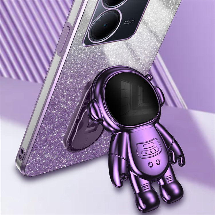 For vivo Y78 5G (China) / Y27 5G / Y36 5G (Global) / Y36 4G (Global) Case Astronaut Kickstand Phone Cover - Purple