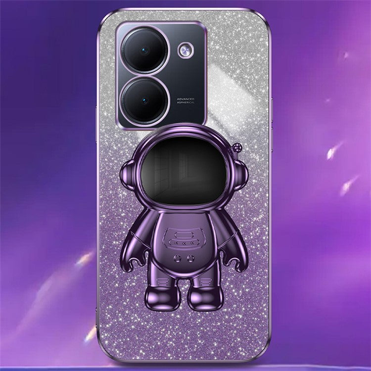 For vivo Y78 5G (China) / Y27 5G / Y36 5G (Global) / Y36 4G (Global) Case Astronaut Kickstand Phone Cover - Purple