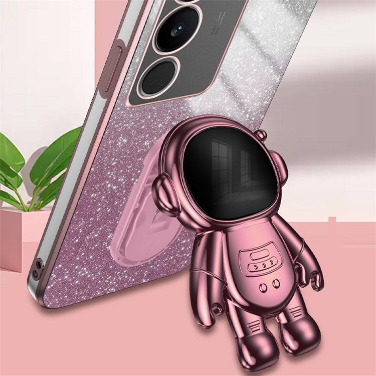 Slim-Fit Phone Case for vivo S17 Pro 5G / S17 5G Anti-Scratch Phone Shell Kickstand PC+TPU Cover - Pink