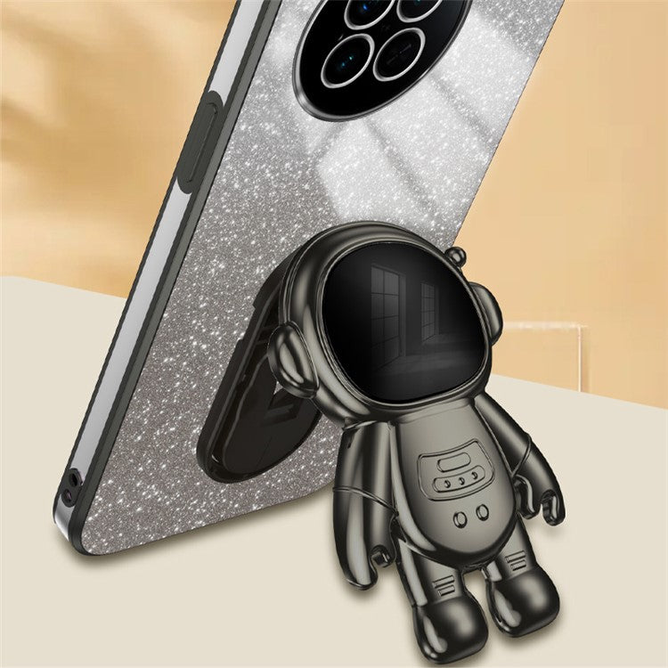 Phone Case for vivo X90 5G Astronaut Kickstand PC+TPU Cover Slim-Fit Phone Shell - Black