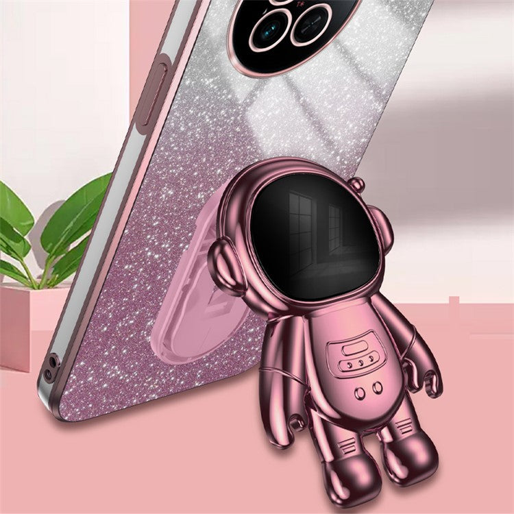 Phone Case for vivo X90 5G Astronaut Kickstand PC+TPU Cover Slim-Fit Phone Shell - Pink