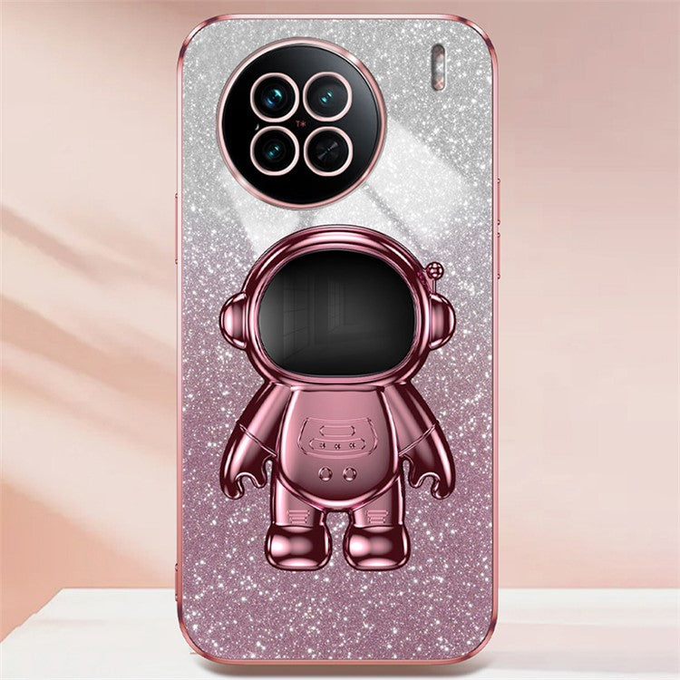 Phone Case for vivo X90 5G Astronaut Kickstand PC+TPU Cover Slim-Fit Phone Shell - Pink