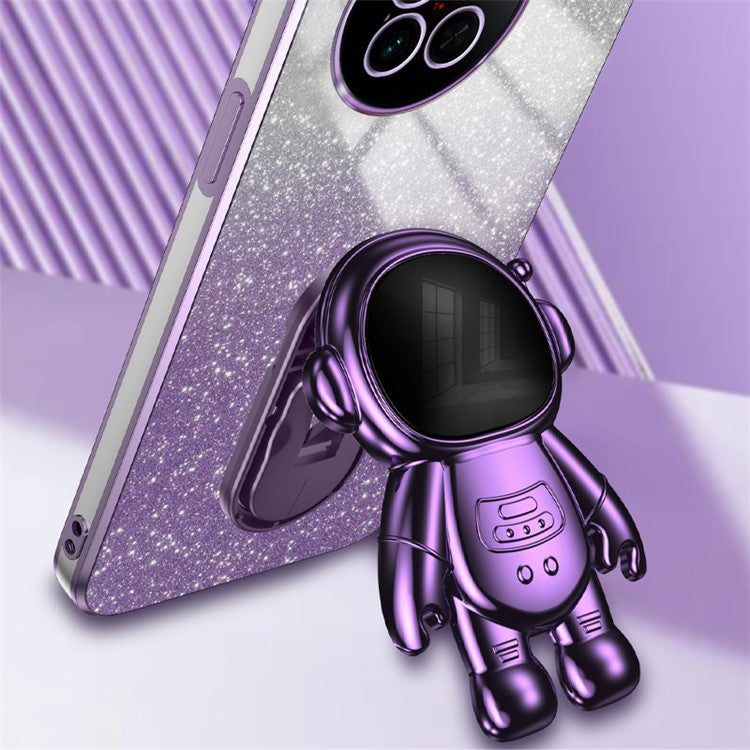 Phone Case for vivo X90 5G Astronaut Kickstand PC+TPU Cover Slim-Fit Phone Shell - Purple