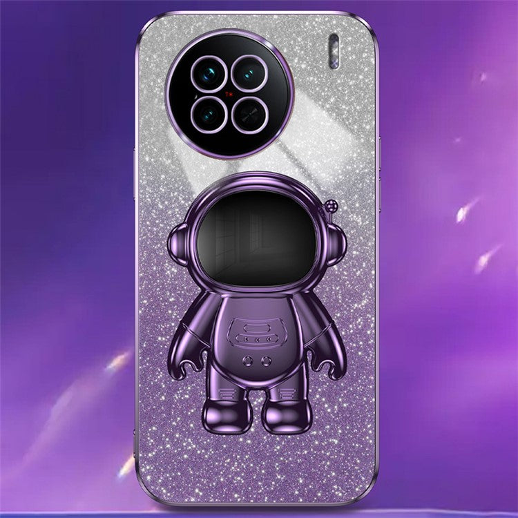 Phone Case for vivo X90 5G Astronaut Kickstand PC+TPU Cover Slim-Fit Phone Shell - Purple