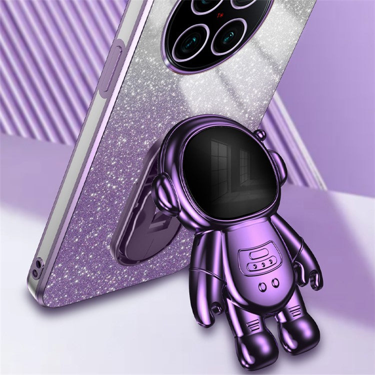 For vivo X90 Pro+ 5G Electroplating PC+TPU Cell Phone Case Dustproof Kickstand Cover - Purple