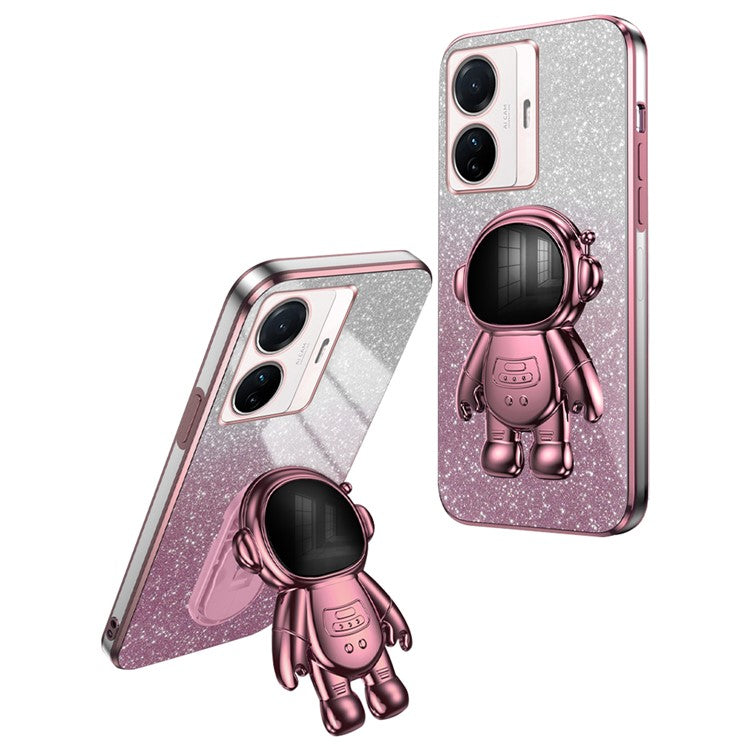 For vivo S15e 5G / T1 Pro 5G Shockproof PC+TPU Case Dustproof Cover Kickstand Phone Shell - Pink