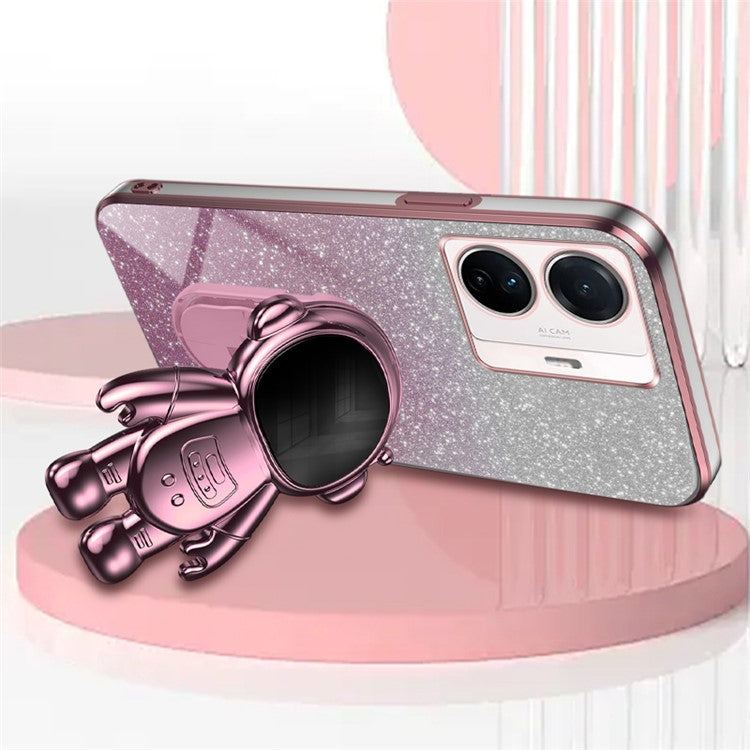 For vivo S15e 5G / T1 Pro 5G Shockproof PC+TPU Case Dustproof Cover Kickstand Phone Shell - Pink