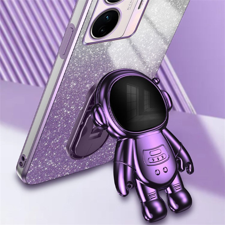 For vivo S15e 5G / T1 Pro 5G Shockproof PC+TPU Case Dustproof Cover Kickstand Phone Shell - Purple