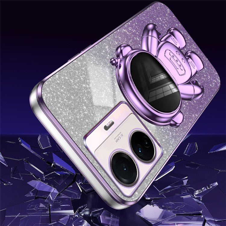 For vivo S15e 5G / T1 Pro 5G Shockproof PC+TPU Case Dustproof Cover Kickstand Phone Shell - Purple