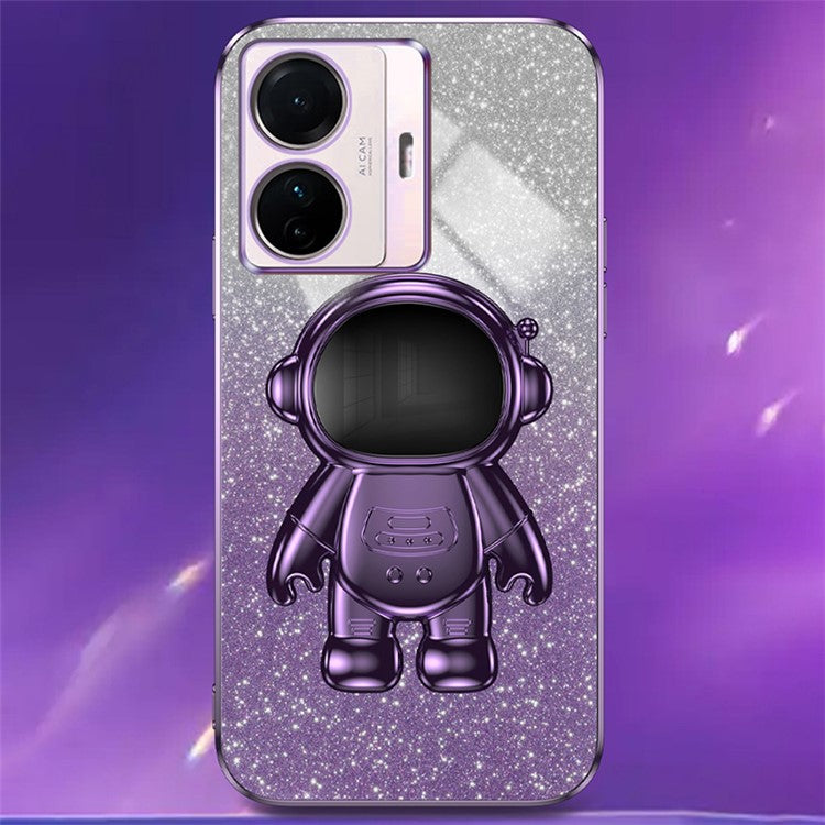 For vivo S15e 5G / T1 Pro 5G Shockproof PC+TPU Case Dustproof Cover Kickstand Phone Shell - Purple