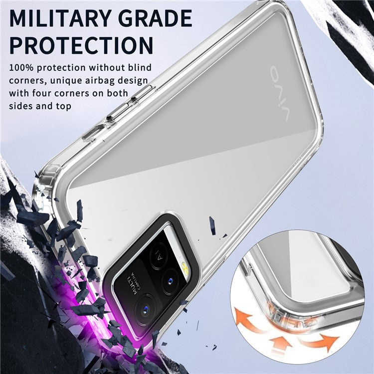 For vivo Y21 / Y33s / Y21s / Y32 4G / Y21t 4G Clear Case PC+TPU Anti-yellow Phone Cover - Transparent