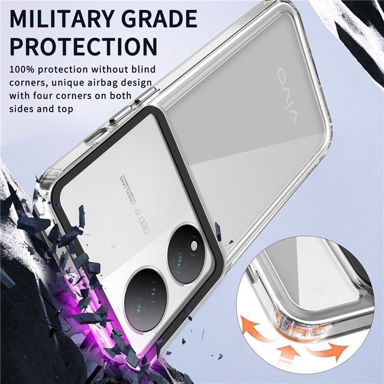 For vivo Y100 5G HD Clear PC+TPU Phone Case Dustproof Cell Phone Cover - Transparent