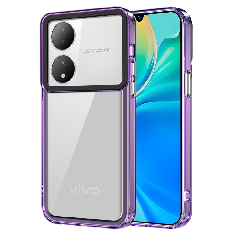 For vivo Y100 5G HD Clear PC+TPU Phone Case Dustproof Cell Phone Cover - Transparent Purple