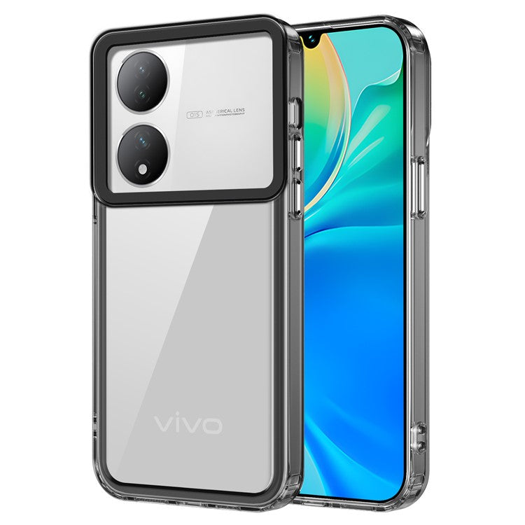 For vivo Y100 5G HD Clear PC+TPU Phone Case Dustproof Cell Phone Cover - Transparent Black