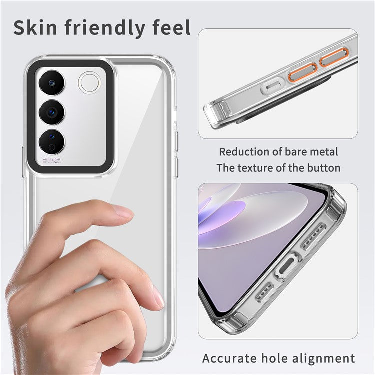 For vivo V27e 4G / Y200 4G / V30 Lite 5G Cell Phone Cases PC+TPU Clear Slim Cover - Transparent