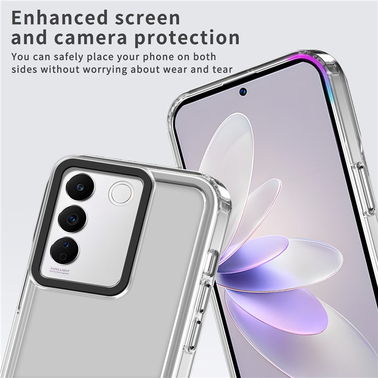 For vivo V27e 4G / Y200 4G / V30 Lite 5G Cell Phone Cases PC+TPU Clear Slim Cover - Transparent