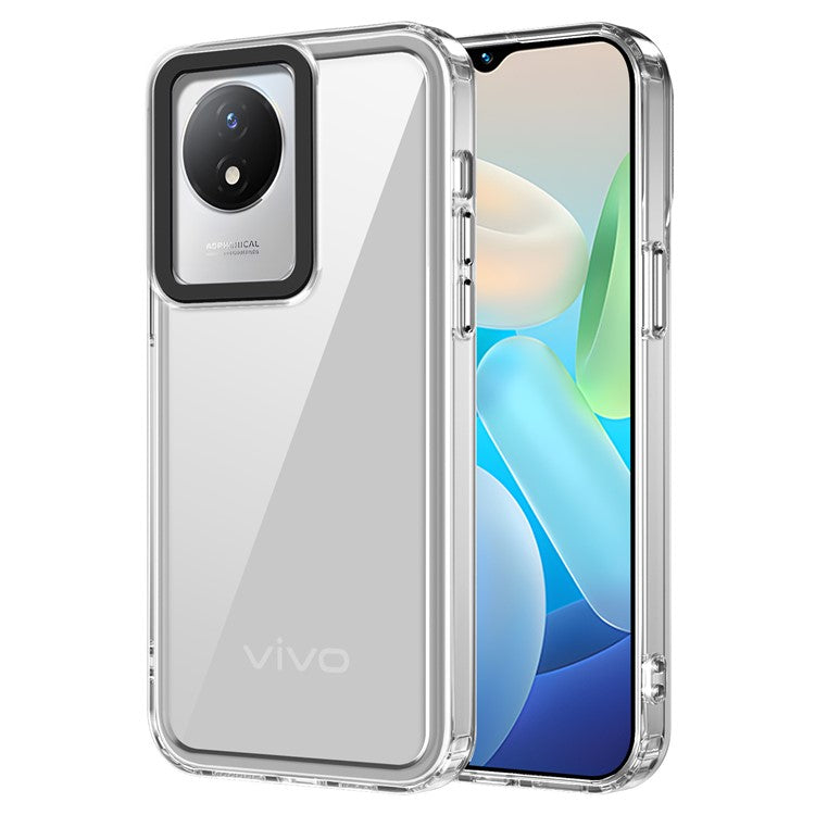 For vivo Y02A 4G / Y02 4G Case Slim-Fit Cell Phone Cover Clear PC+TPU Phone Shell - Transparent