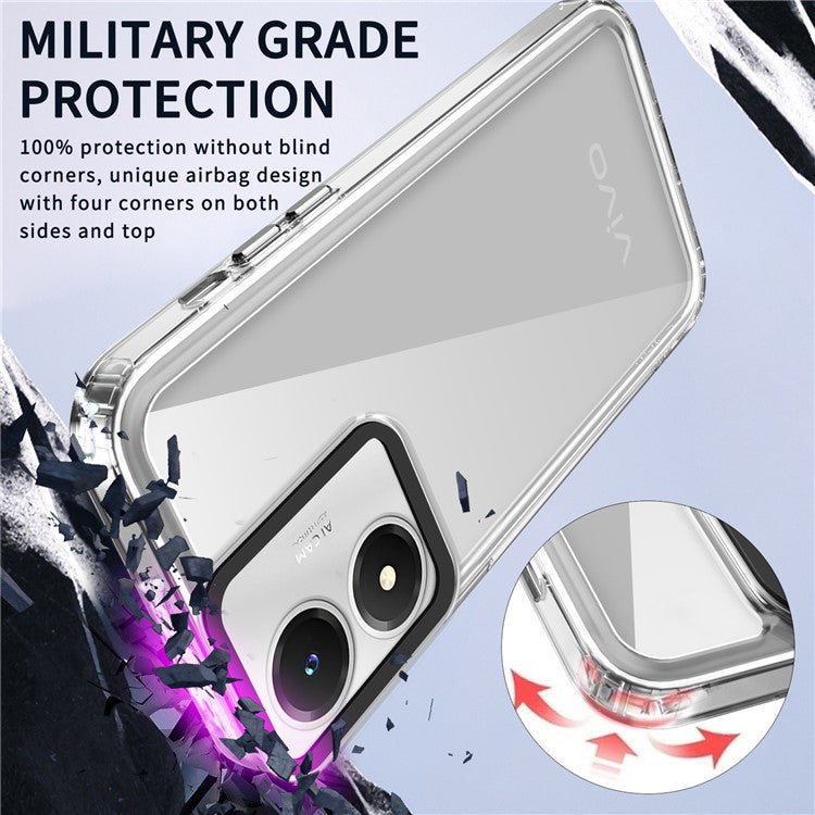 Phone Cover for vivo Y02s 4G / Y16 4G / Y56 5G Case Drop Protection HD Clear Shell - Transparent