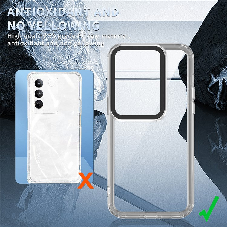 For vivo V27 Pro 5G / vivo V27 5G  Phone Cover PC+TPU Scratch-proof Back Case - Transparent