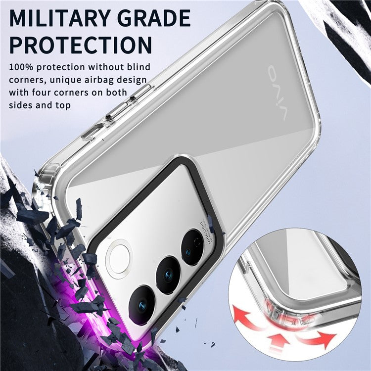 For vivo V27 Pro 5G / vivo V27 5G  Phone Cover PC+TPU Scratch-proof Back Case - Transparent