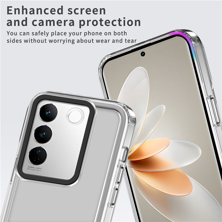 For vivo V27 Pro 5G / vivo V27 5G  Phone Cover PC+TPU Scratch-proof Back Case - Transparent