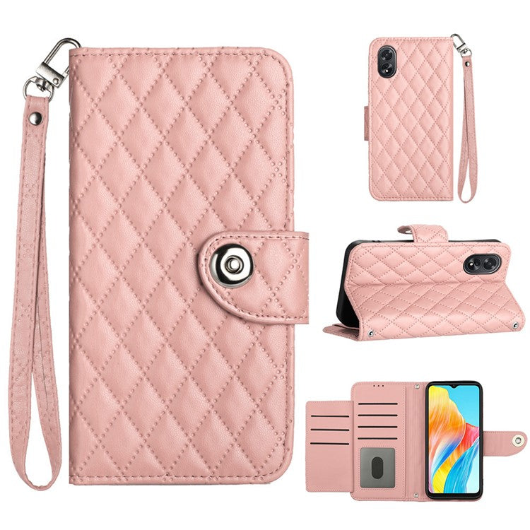 YB Imprinting Series-8 for Oppo A38 4G / A18 4G Case with 7 Card Slots Leather Wallet Phone Cover - Coral