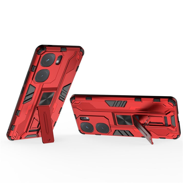 For vivo iQOO Neo9 5G Case Scratch-proof PC + TPU Kickstand Cell Phone Cover - Red