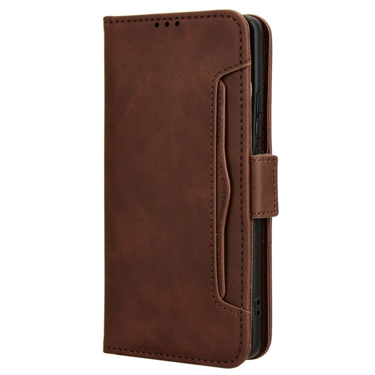 For vivo X100 Pro 5G Case Wallet Leather Phone Cover with Multiple Card Slots - Brown