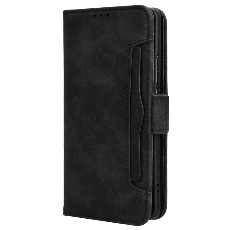 For vivo X100 Pro 5G Case Wallet Leather Phone Cover with Multiple Card Slots - Black