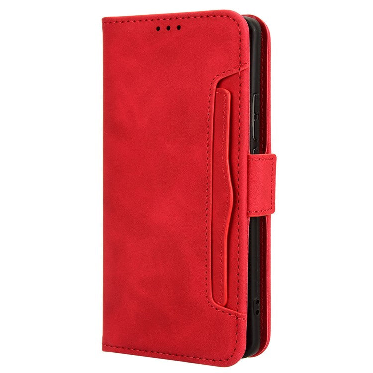 For vivo X100 Pro 5G Case Wallet Leather Phone Cover with Multiple Card Slots - Red