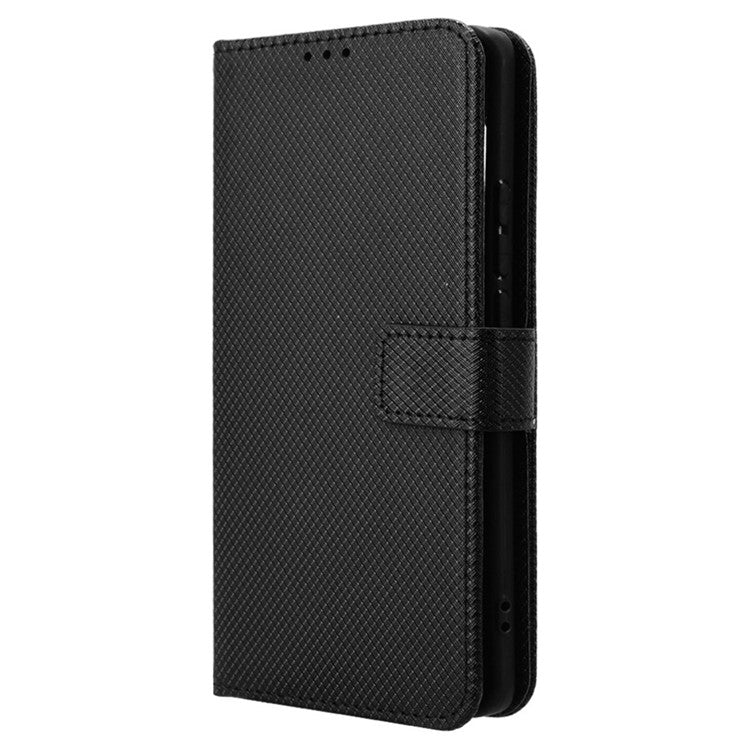 For vivo X100 Pro 5G Case Diamond Texture Leather Protective Phone Cover - Black