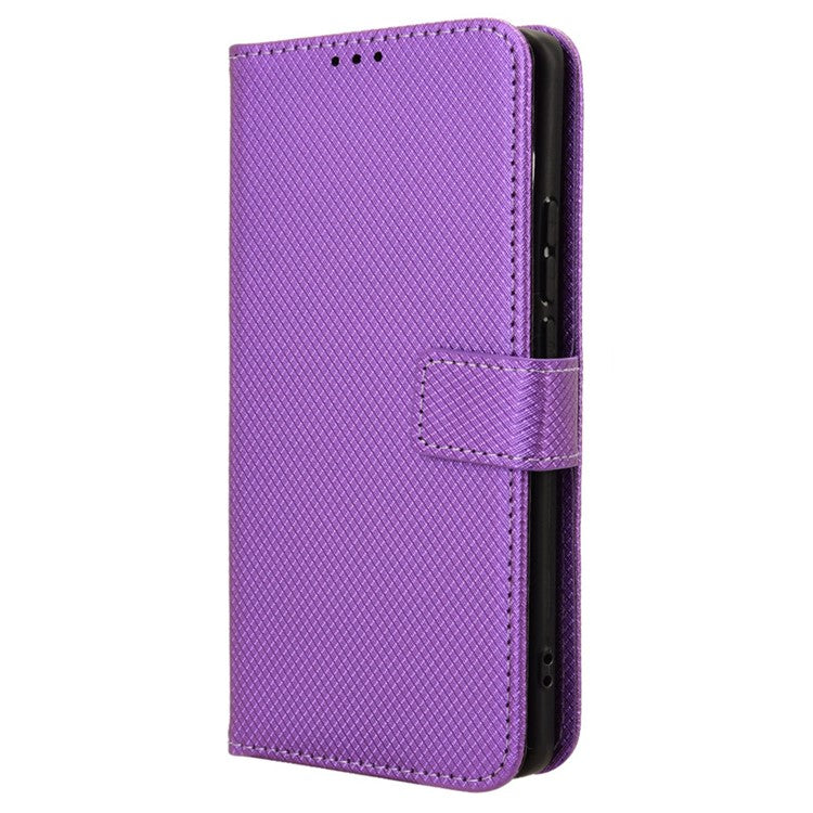 For vivo X100 Pro 5G Case Diamond Texture Leather Protective Phone Cover - Purple